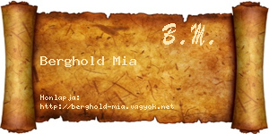 Berghold Mia névjegykártya